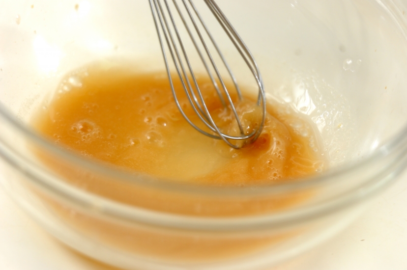 菜の花のからし和えの下準備1