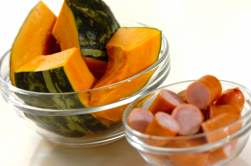 カボチャグラタンの下準備1