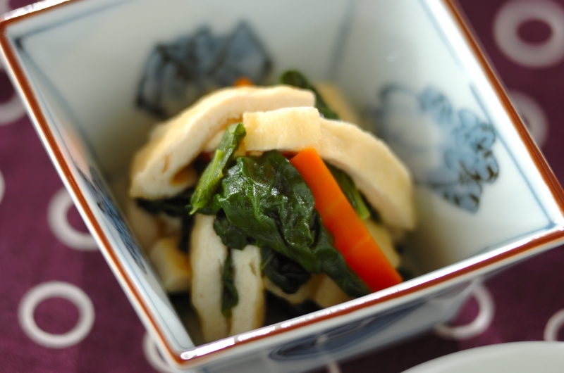 小松菜と油揚げの白だし煮