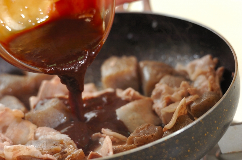 豚バラみそコンニャクの作り方2