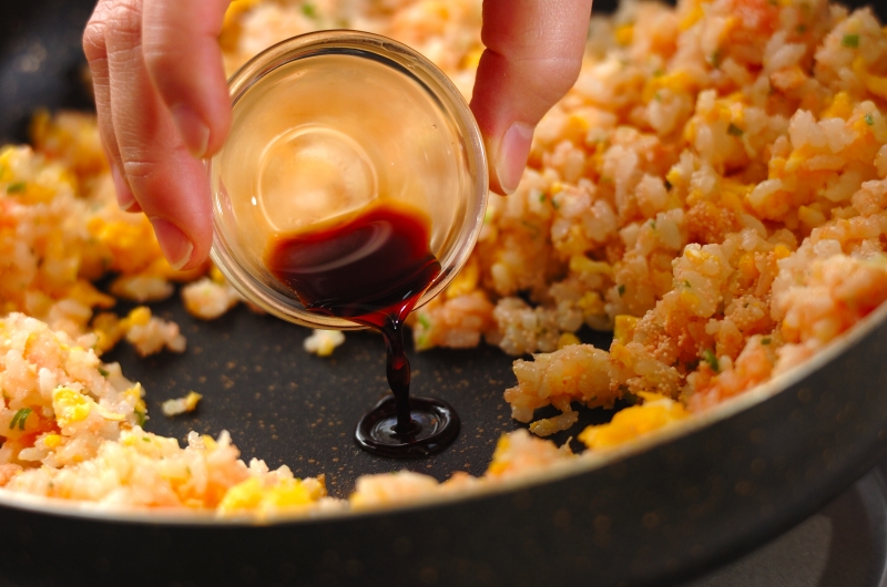 タラコと卵のチャーハンの作り方4