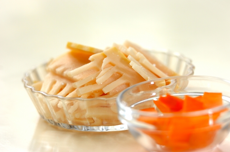 タケノコのみそ炒めの下準備1