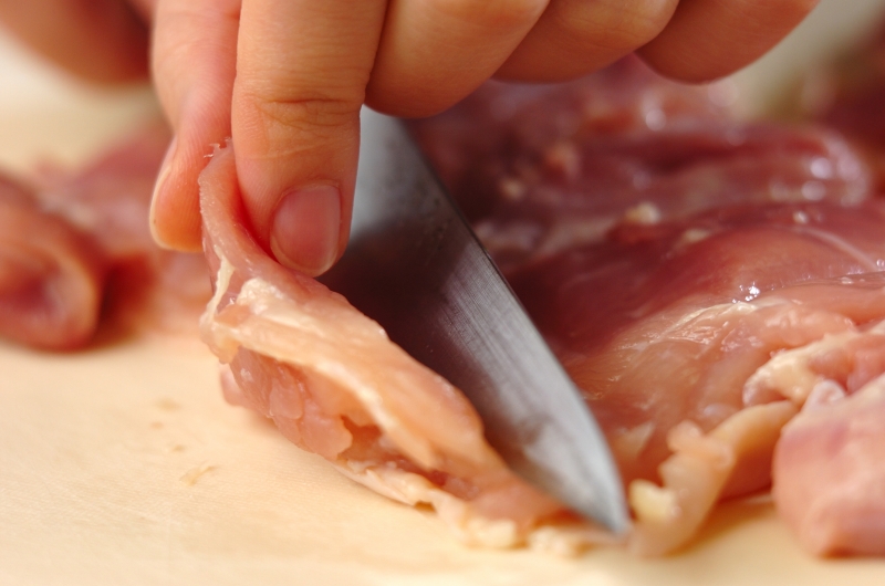 鶏肉のマヨソースソテーの下準備1