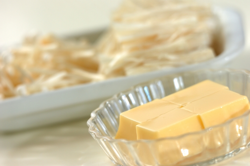 エノキと卵豆腐のスープの下準備1