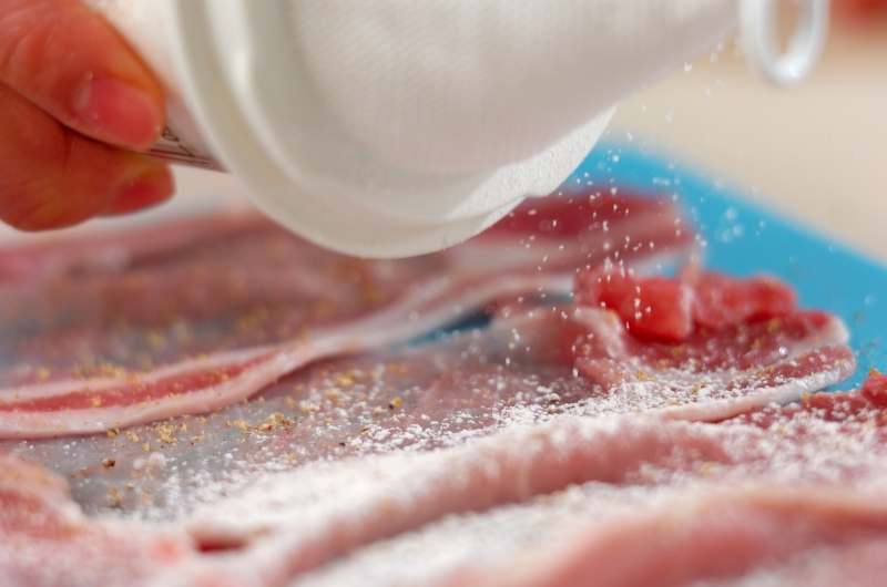 野菜の豚肉巻きの下準備1