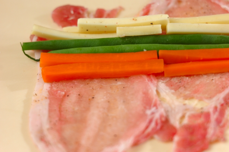 野菜の豚肉巻きの作り方1