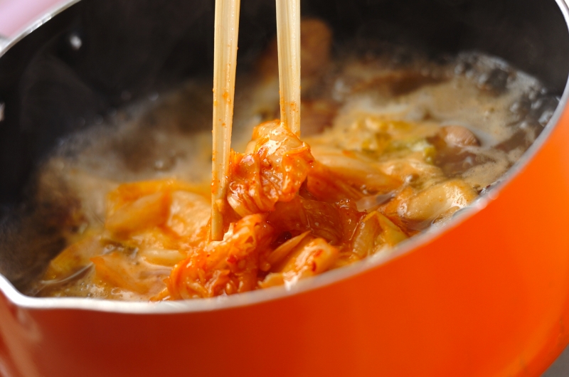 アサリのキムチチゲの作り方1