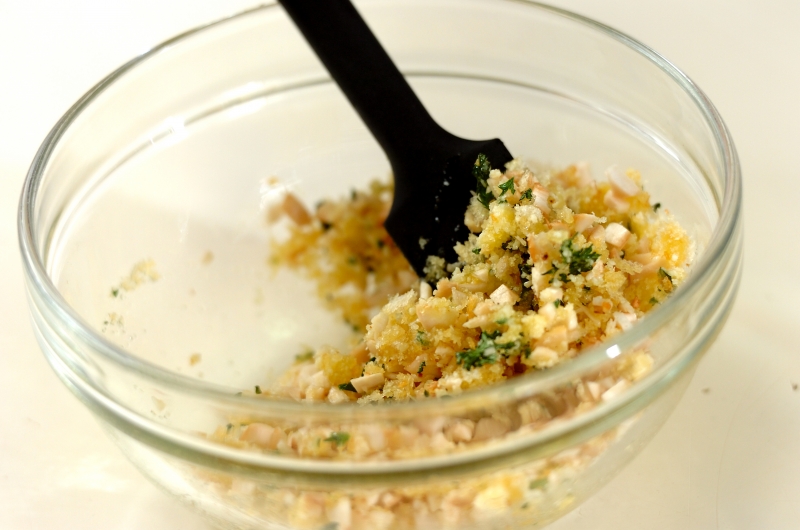 シイタケのパン粉焼きの作り方1