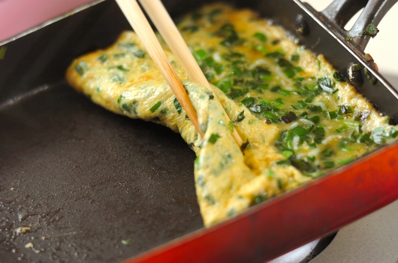 ニラとシラスの厚焼き卵の作り方4