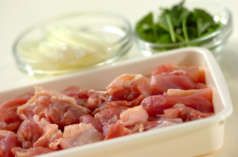 親子丼の下準備1