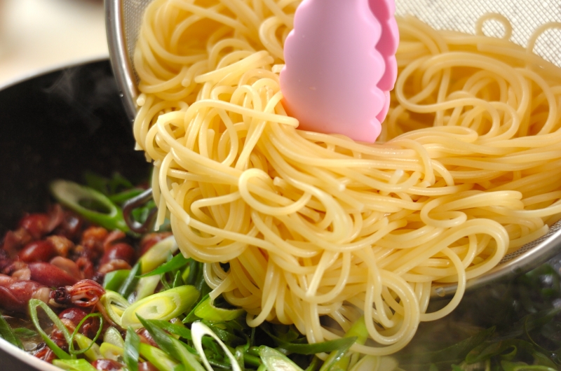 ホタルイカとネギのパスタの作り方3