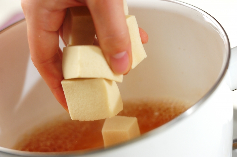 高野豆腐の卵とじの作り方1