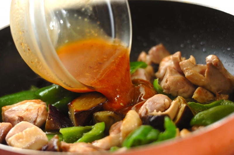 鶏となすの味噌炒め 丼ぶり 簡単10分！基本の作り方の作り方3