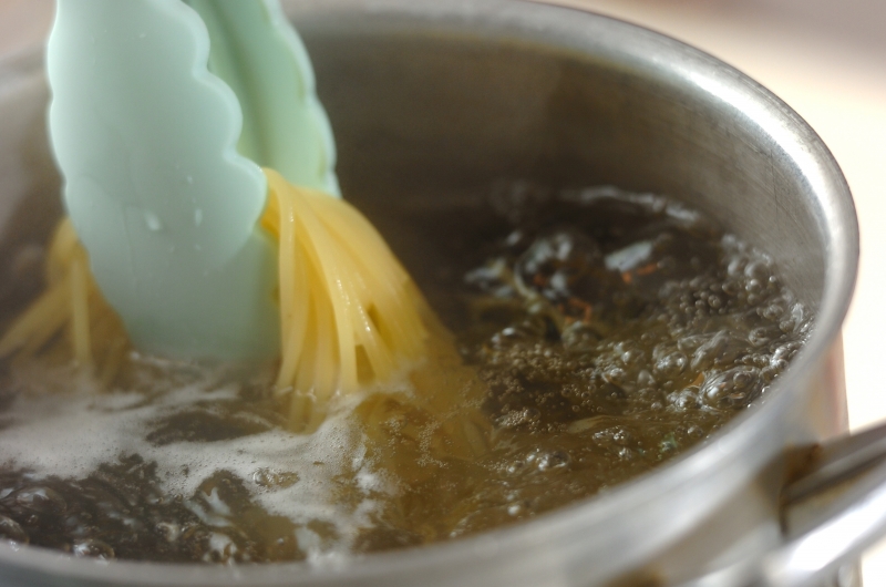 トマトと貝柱の冷製パスタの作り方2