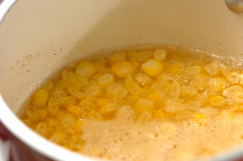 美味しすぎる とうもろこしの中華スープ 大量消費にもの作り方1