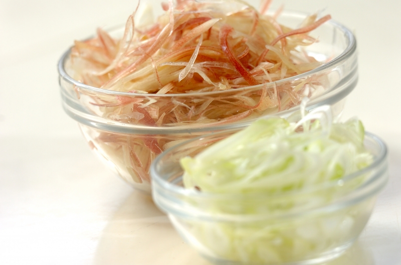 豚肉の薬味巻きの下準備1