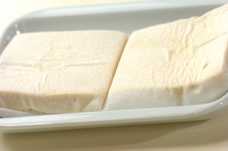 崩し豆腐の香味しょうゆ和えの下準備1