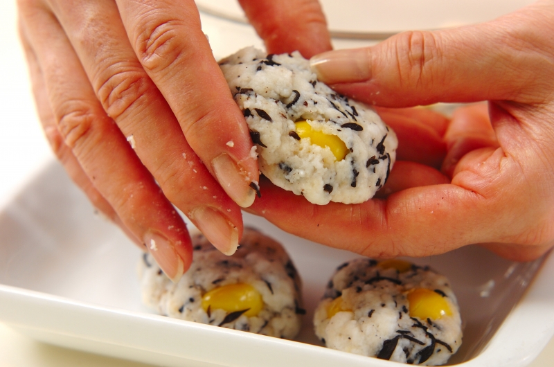 ギンナン入り落とし揚げの作り方2