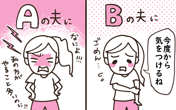 Aの言いかたには反感、Bの言いかたなら、謝りやすい。のイラスト／中川マナ