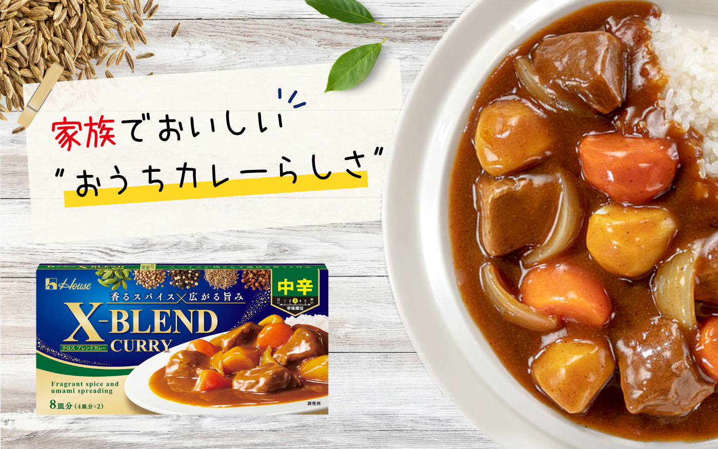 大人も子どもも我慢しない！家族の今に、ジャストなおうちカレーの新定番「X-BLEND CURRY」